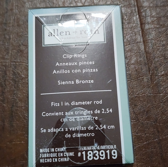 Allen + Roth Brown Curtain Rings With Clip - Picture 3 of 5